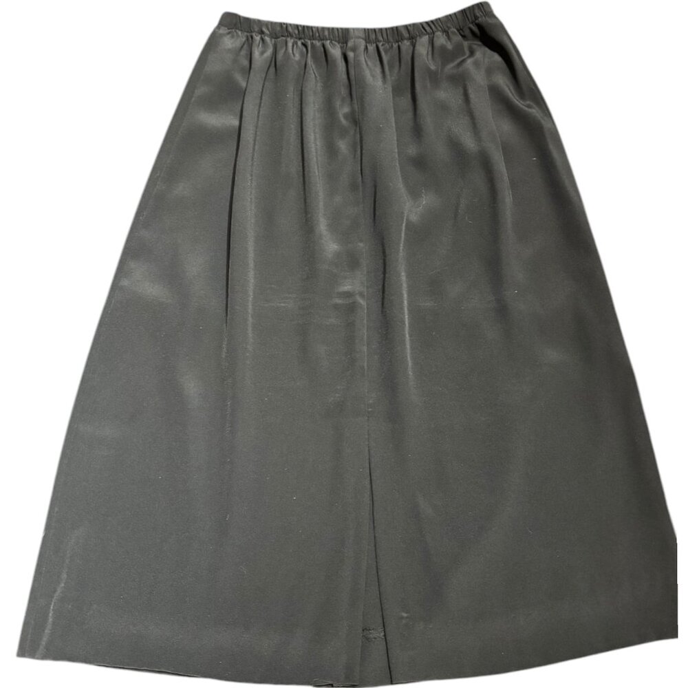 Vintage Women's black Half Slip Skirt Midi Nylon made‎ in USA sz 10